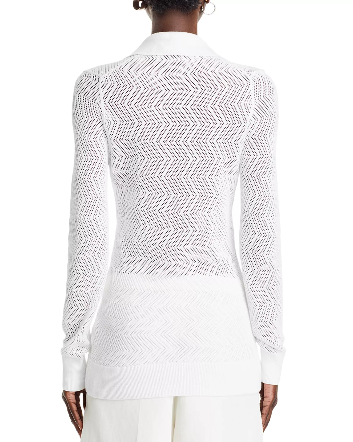 Pull Agnes tricoté en zig zag - Off White