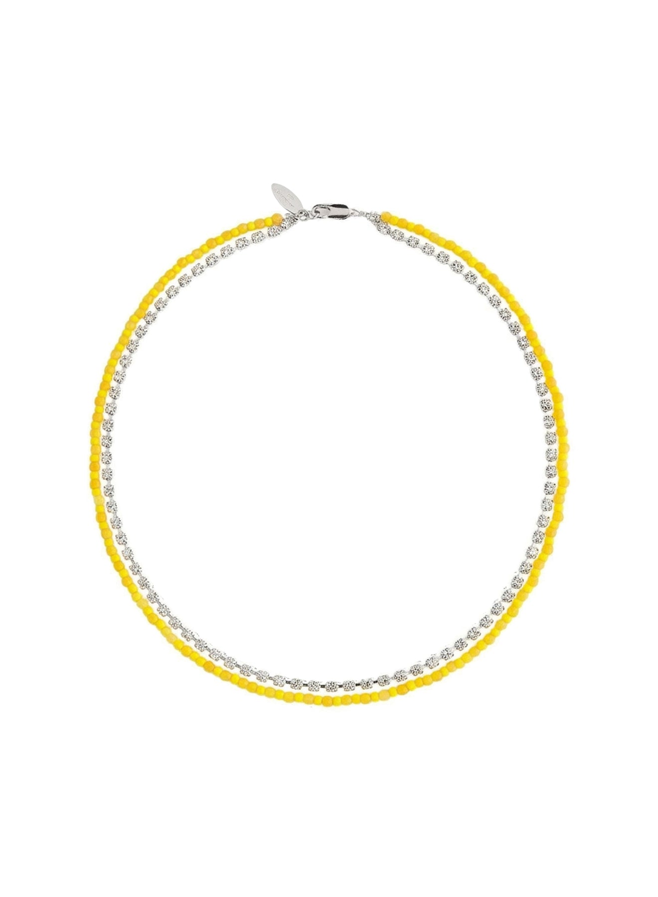 Quartz and mother-of-pearl choker necklace - Daffodil