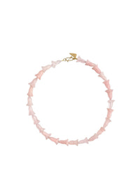Collier de fleurs et de pierres dures - Quarzo Rosa