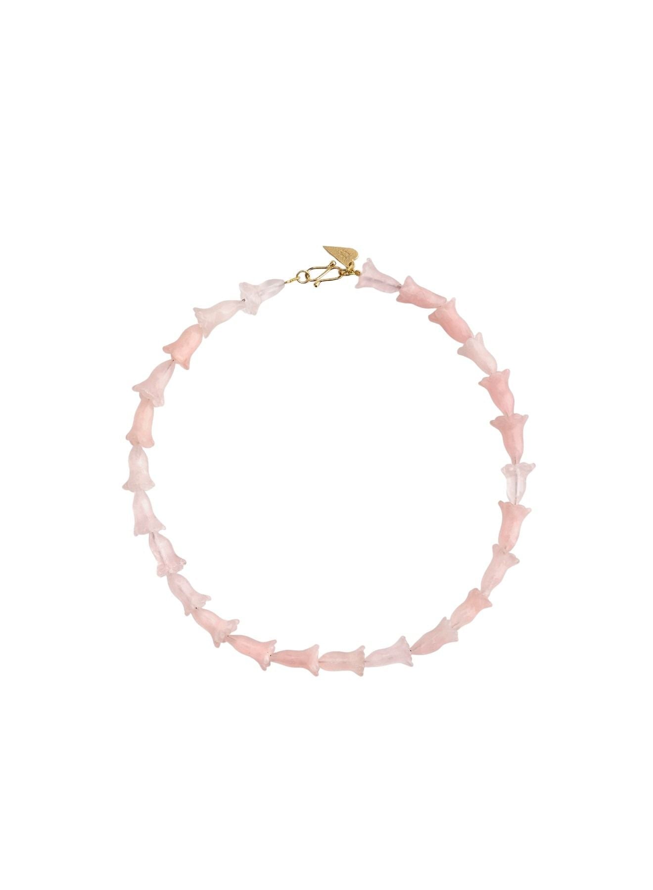 Collier de fleurs et de pierres dures - Quarzo Rosa