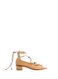 Sandales avec lacets tubulaires 35 en cuir - Naturale