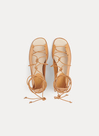 Sandales avec lacets tubulaires 35 en cuir - Naturale