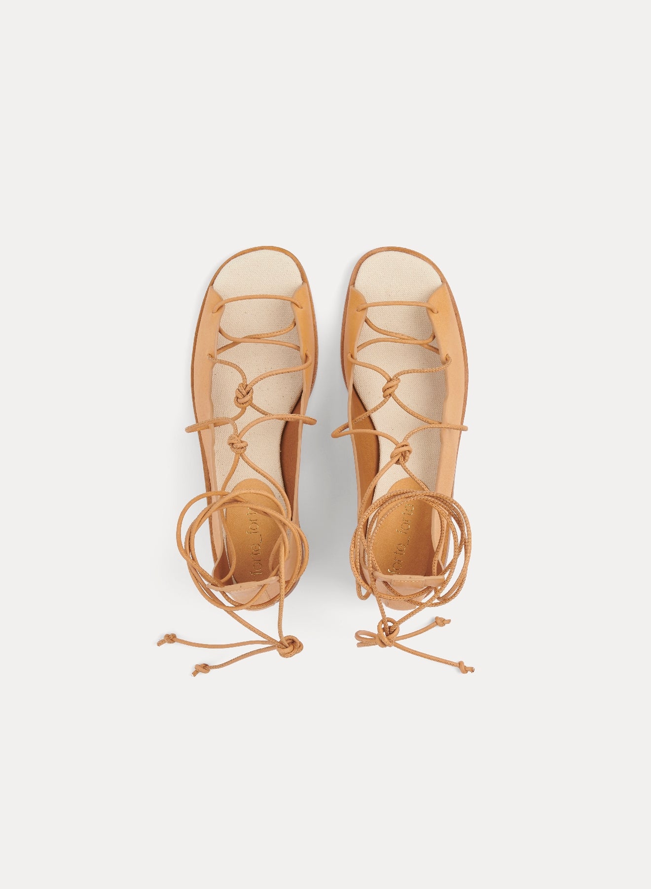Sandales avec lacets tubulaires 35 en cuir - Naturale