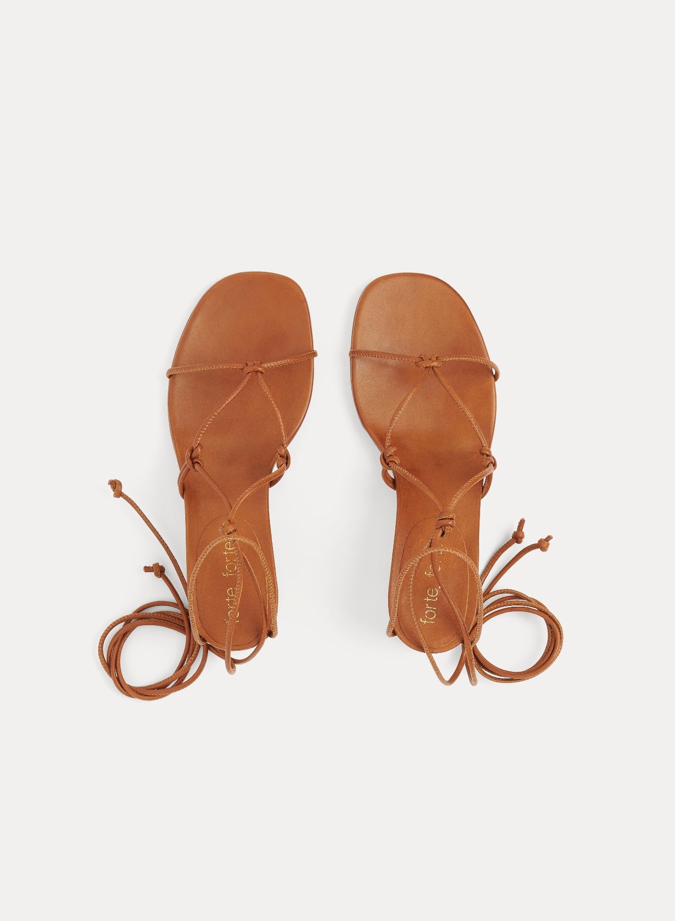 Sandales avec lacets tubulaires 50 en cuir - Cuoio