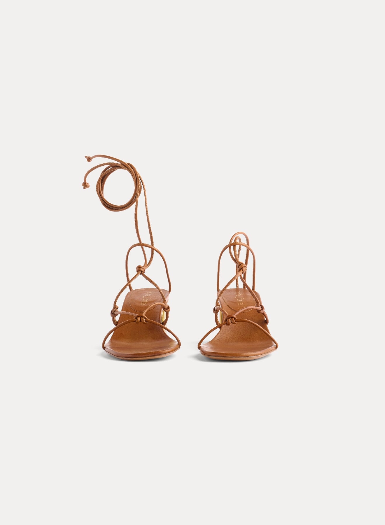 Sandales avec lacets tubulaires 50 en cuir - Cuoio