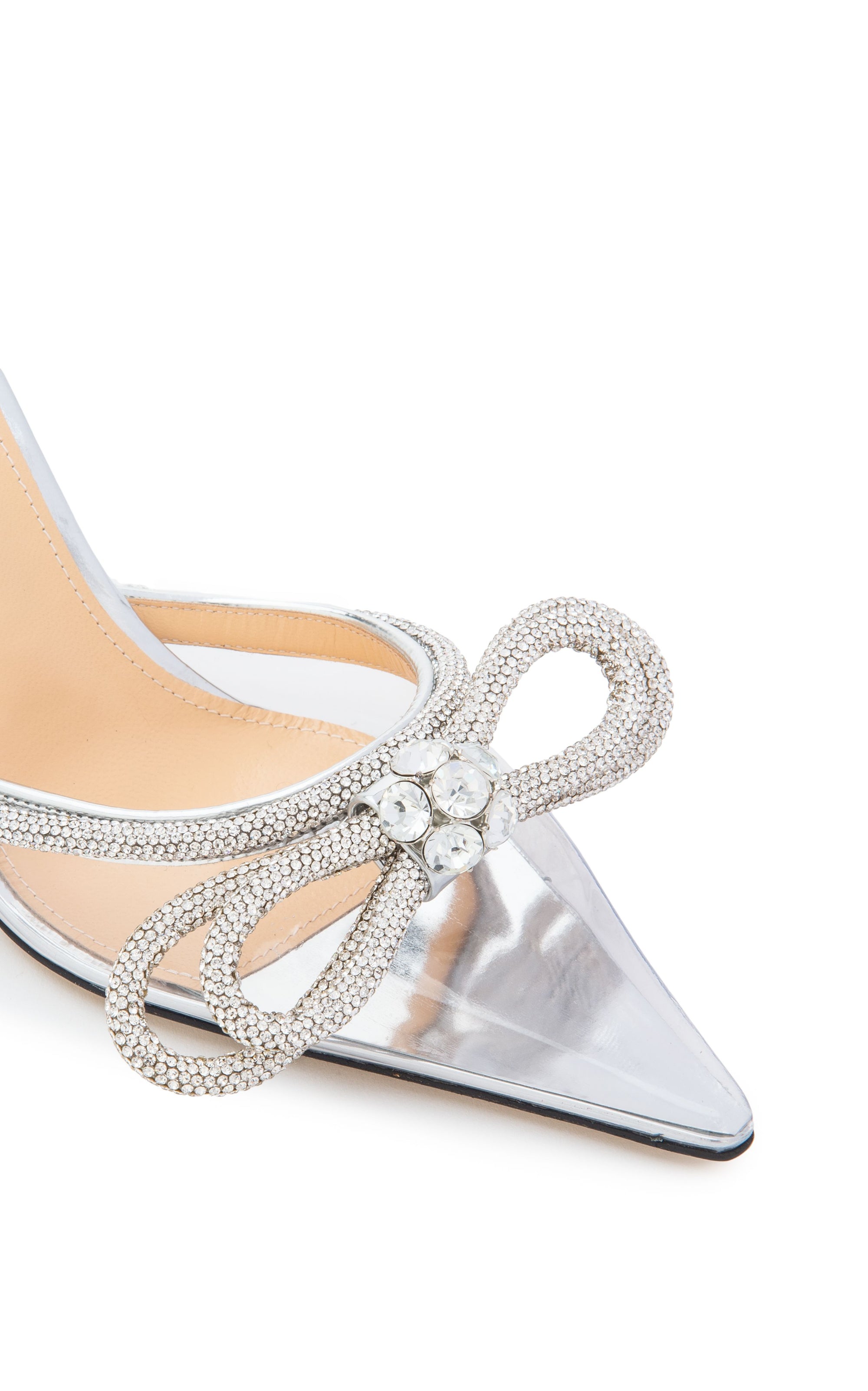 Double Bow 85 rhinestone mules - Clear
