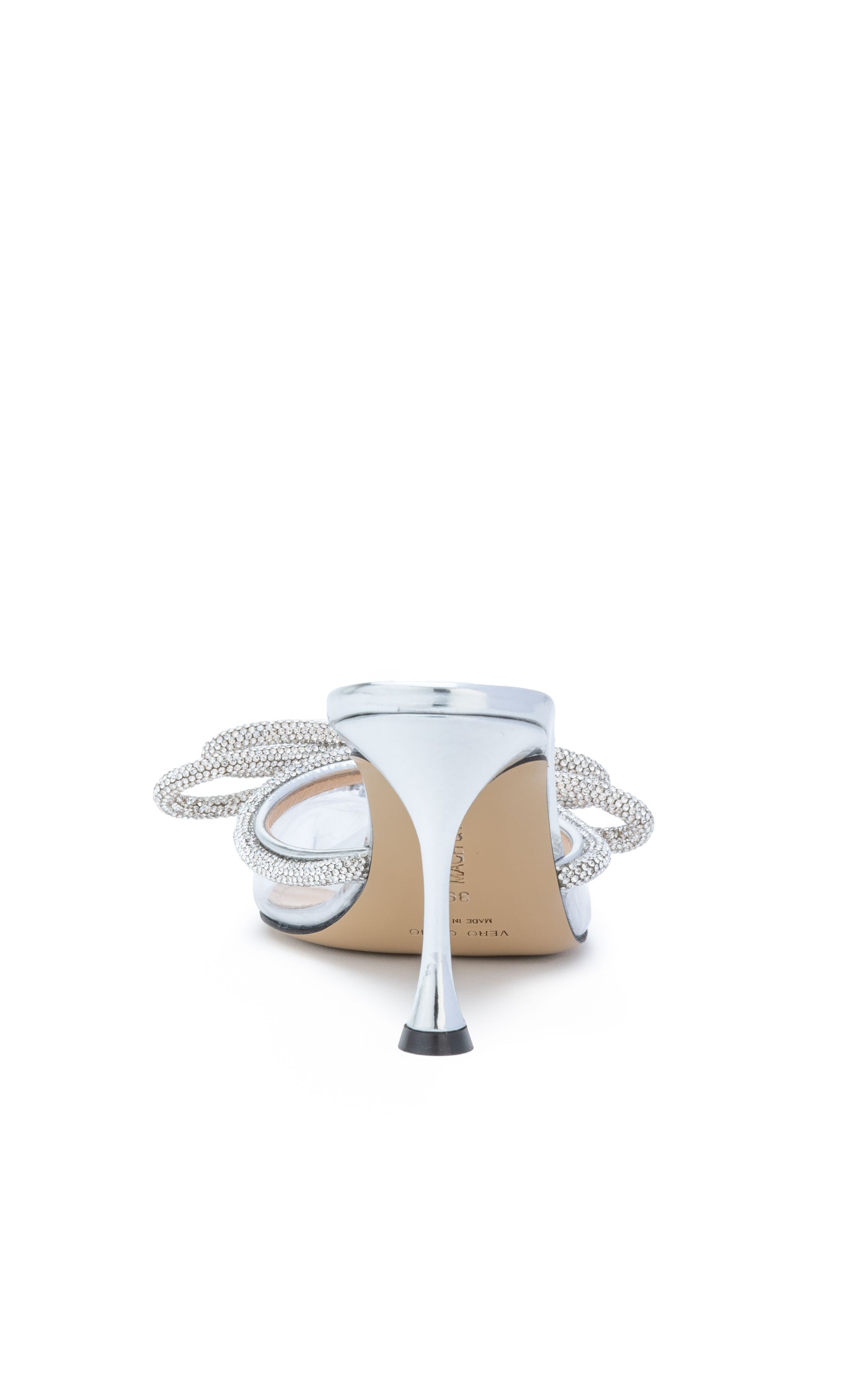 Double Bow 85 rhinestone mules - Clear