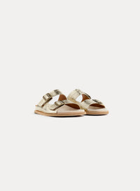 Sandales effet craquelé à boucles en cuir - Platino
