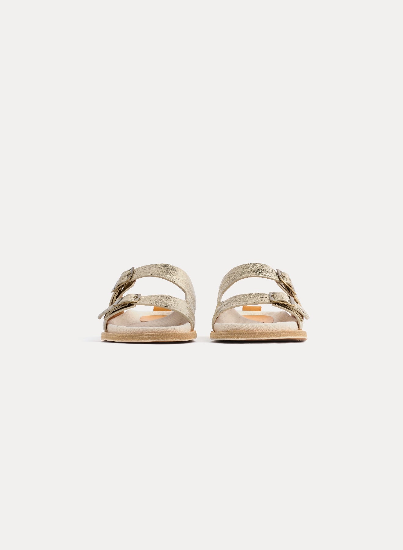 Sandales effet craquelé à boucles en cuir - Platino