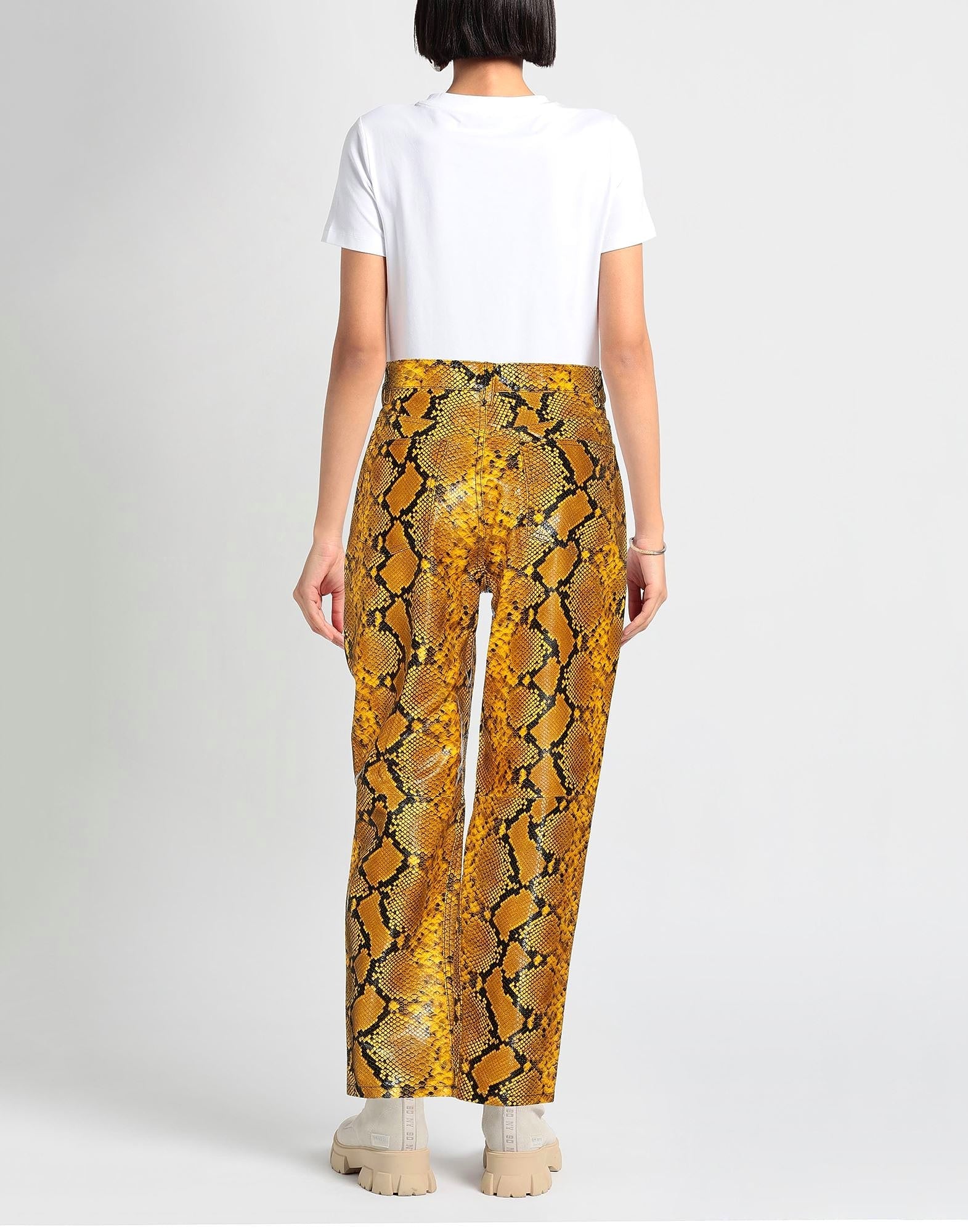 Pantalon cintré en cuir - Black & Green