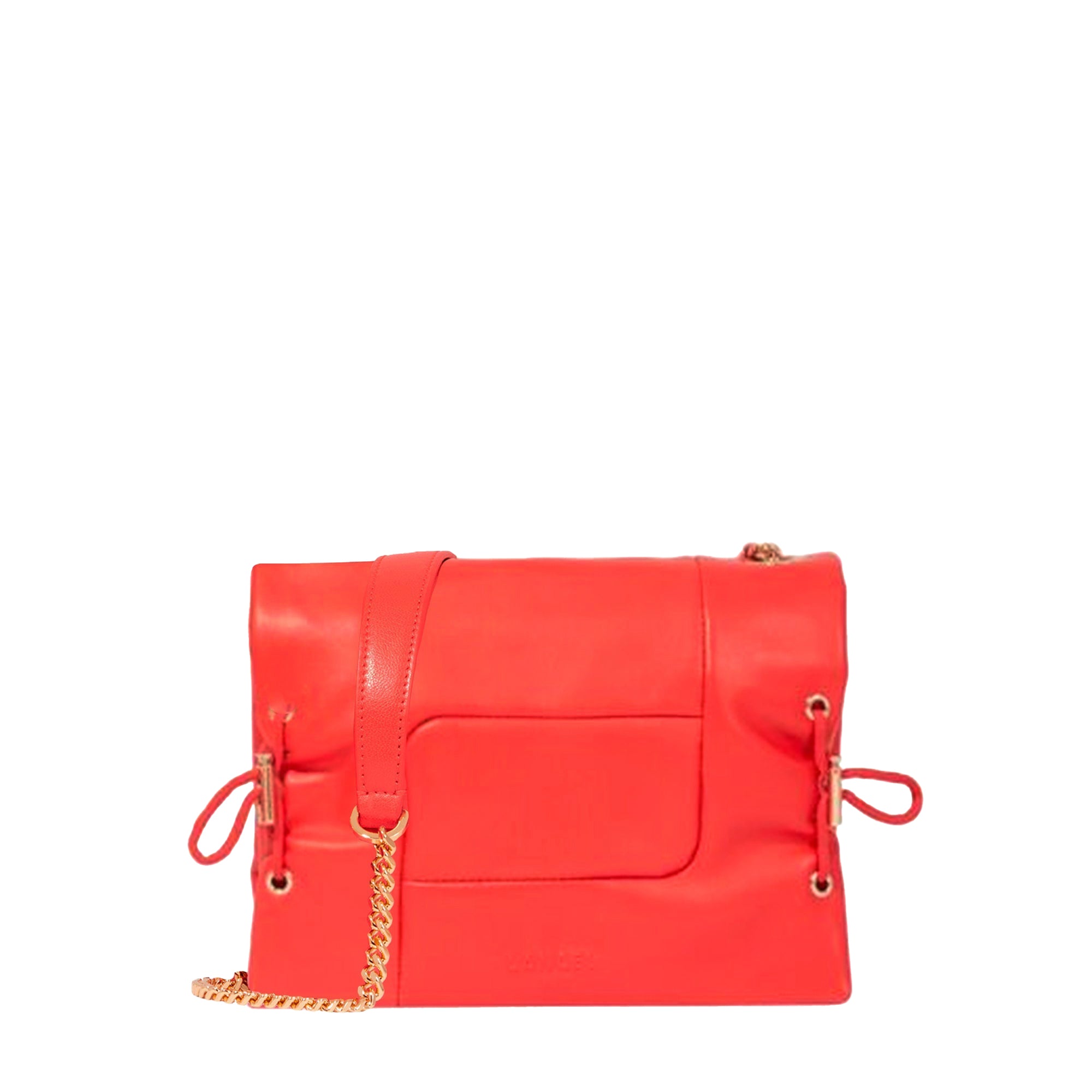 Petit sac à rabat Billie en cuir - Tomate