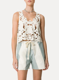 Top avec broderie “Poetic orchid” - Orchidea
