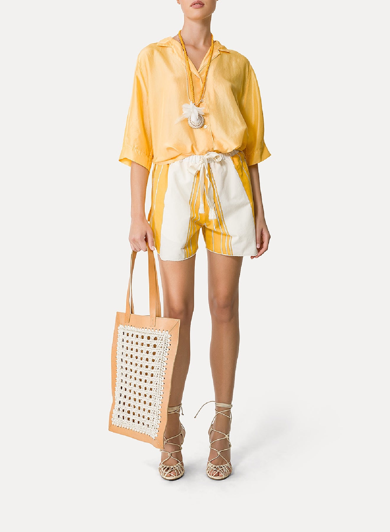 Short à taille haute en lin mélangé - Sole