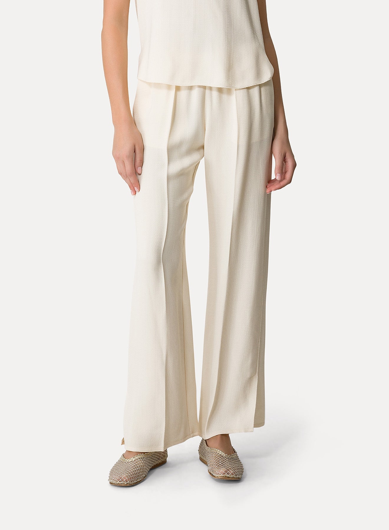 Silk flared trousers - Orchidea