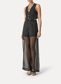 Threaded waistcoat - Black