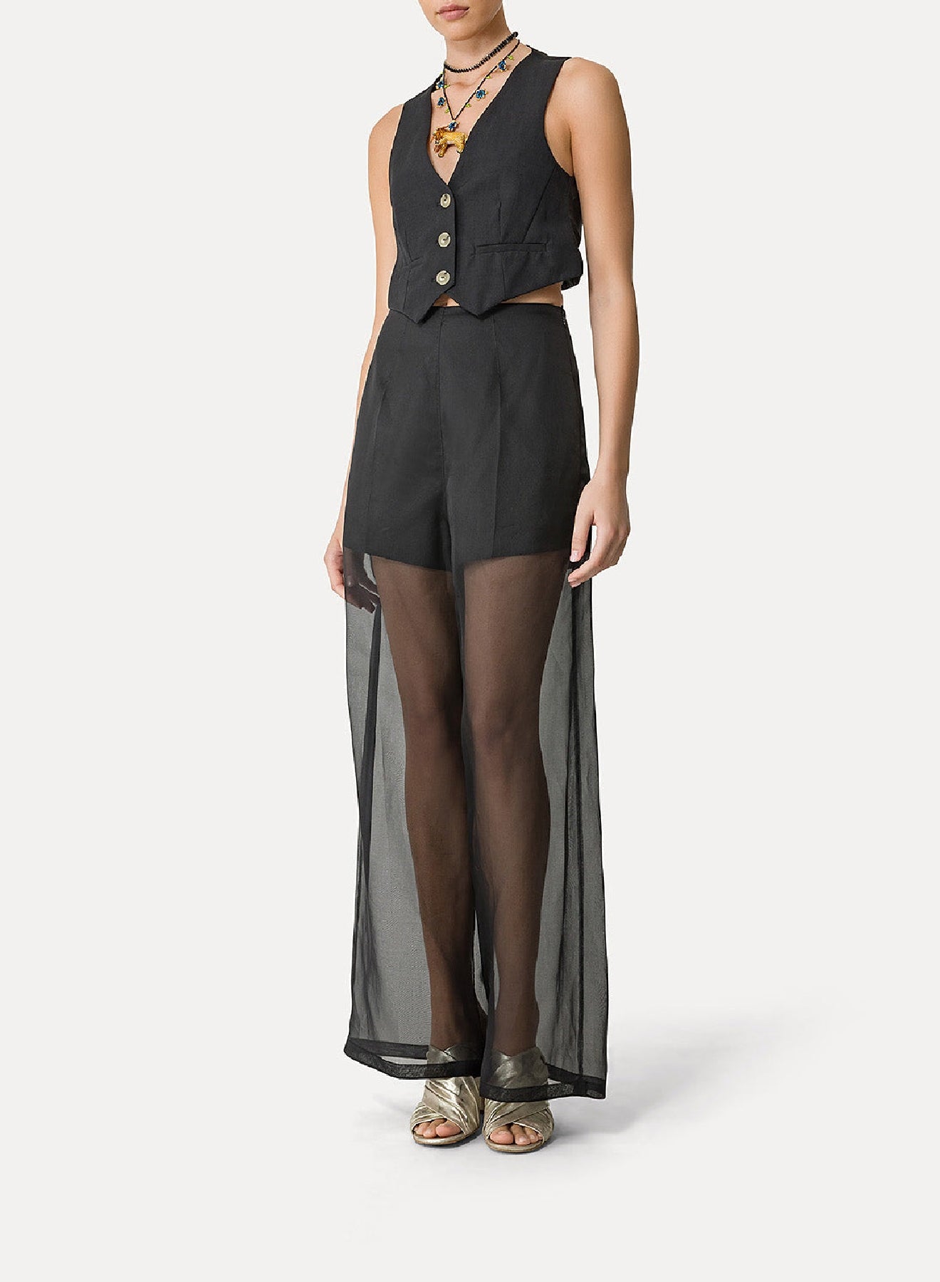 Threaded waistcoat - Black