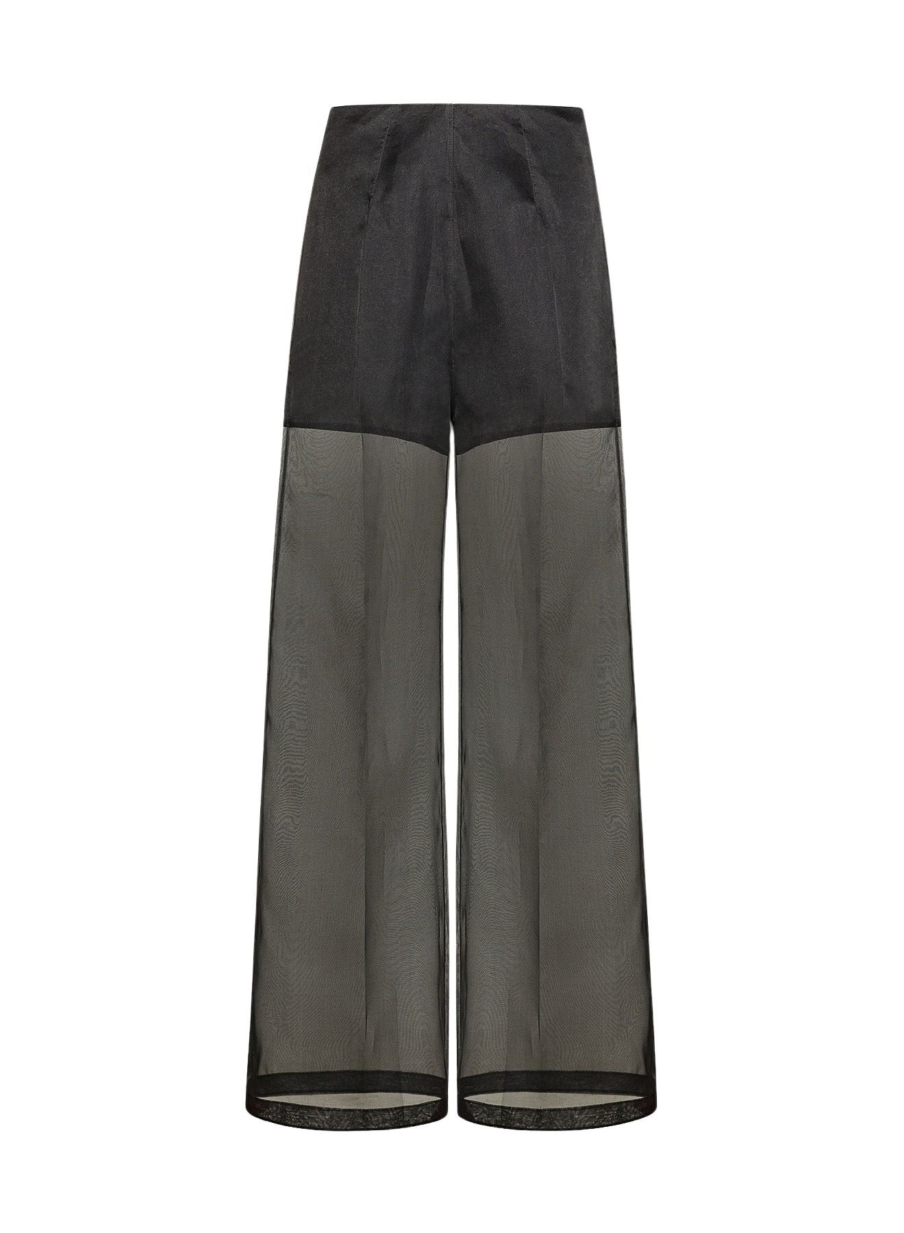 Pantalon à jambes larges en soie - Noir