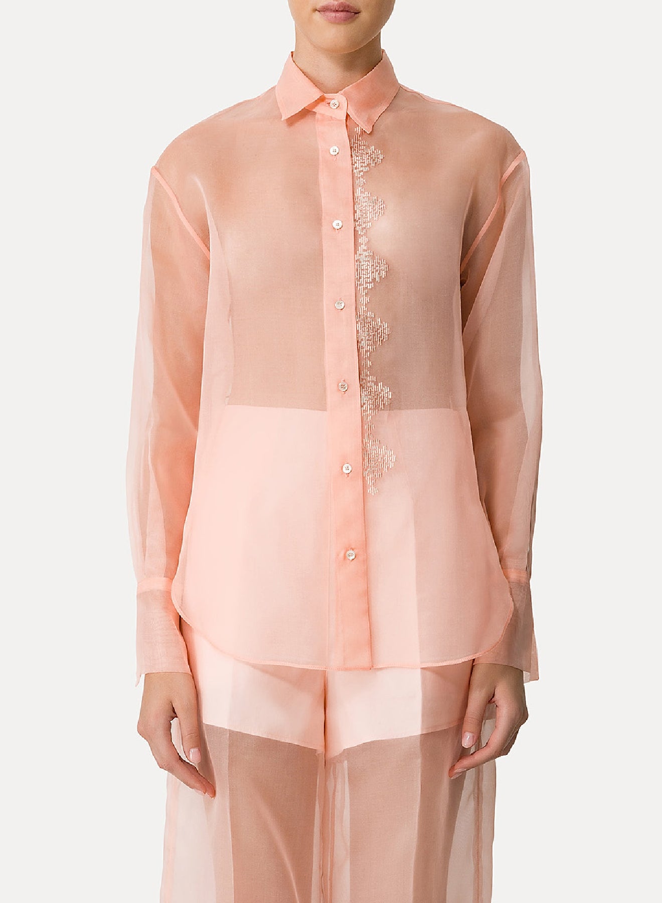 Chemise à col classique en soie - Pesco