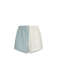 Short en lin bicolore - Acqua