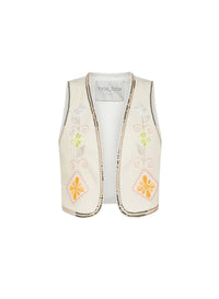 Waistcoat with "Oniric blossom" embroidery - Orchidea