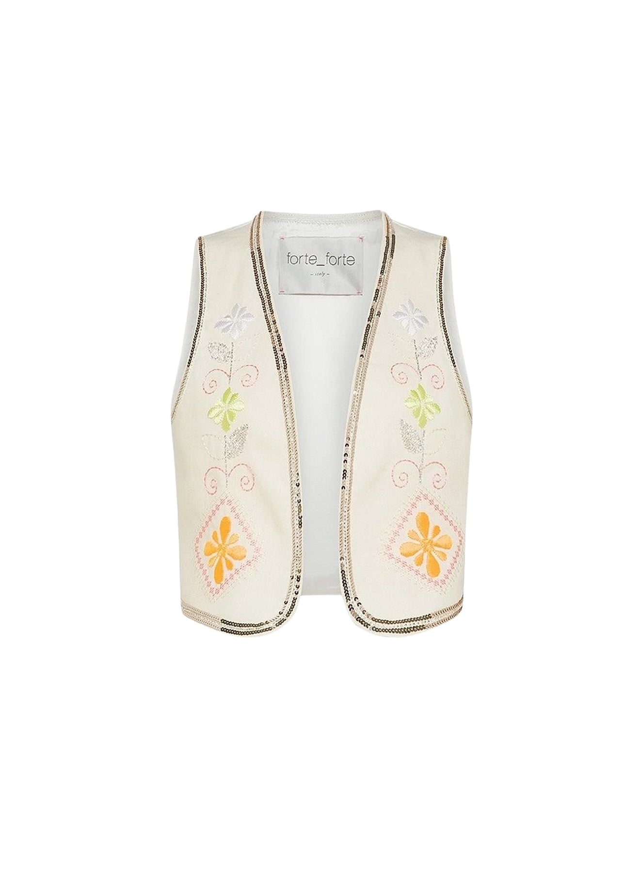 Waistcoat with "Oniric blossom" embroidery - Orchidea