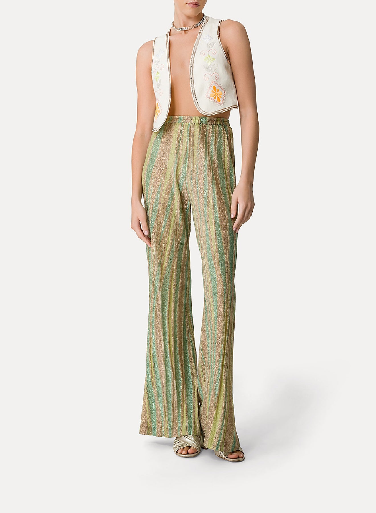 Waistcoat with "Oniric blossom" embroidery - Orchidea