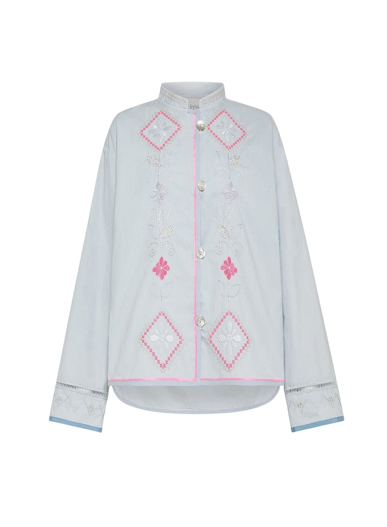 Veste avec broderie “Oniric blossom” en lin - Rugiada