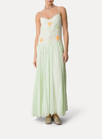 Robe avec broderie “Oniric blossom” - Mint