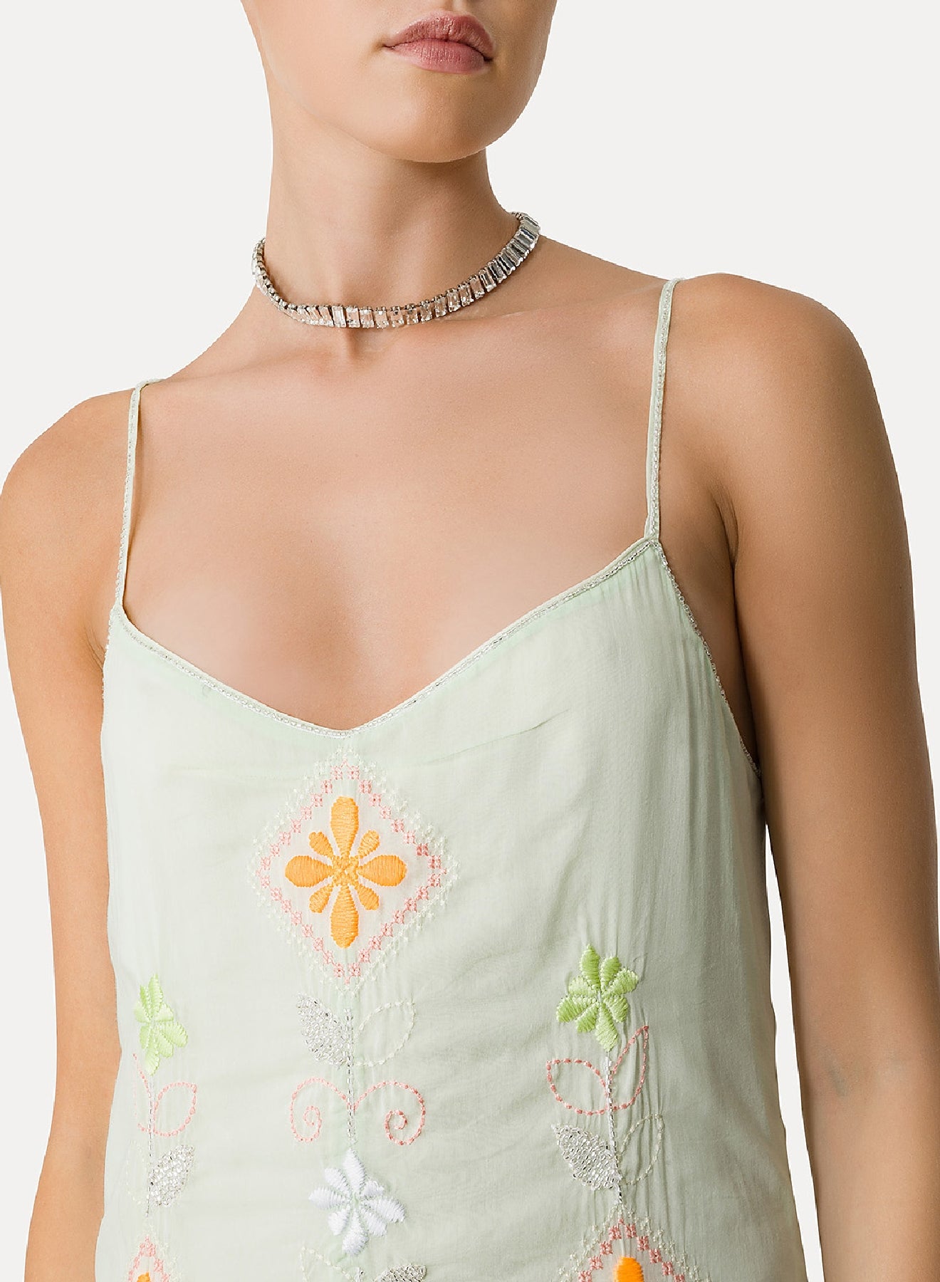 Robe avec broderie “Oniric blossom” - Mint