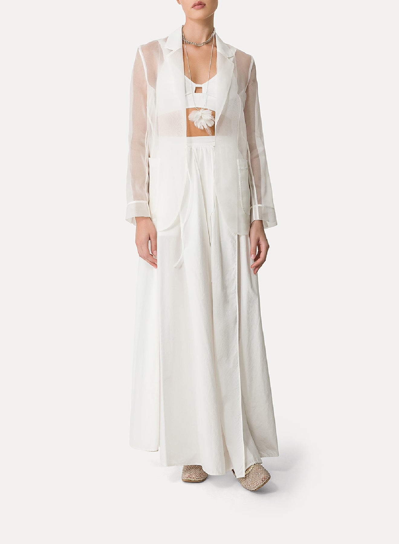High-waisted skirt - Bianco