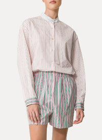 Chemise tunisienne à rayures en soie - Petalo