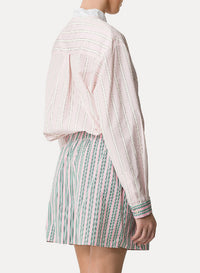 Chemise tunisienne à rayures en soie - Petalo