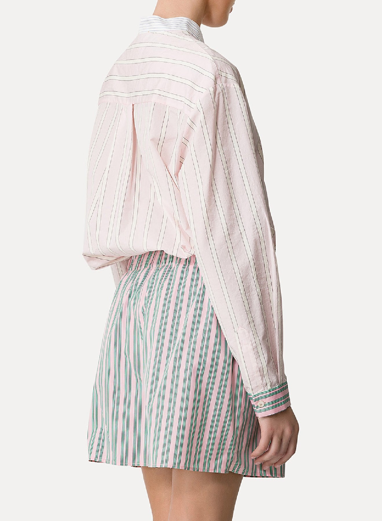 Chemise tunisienne à rayures en soie - Petalo