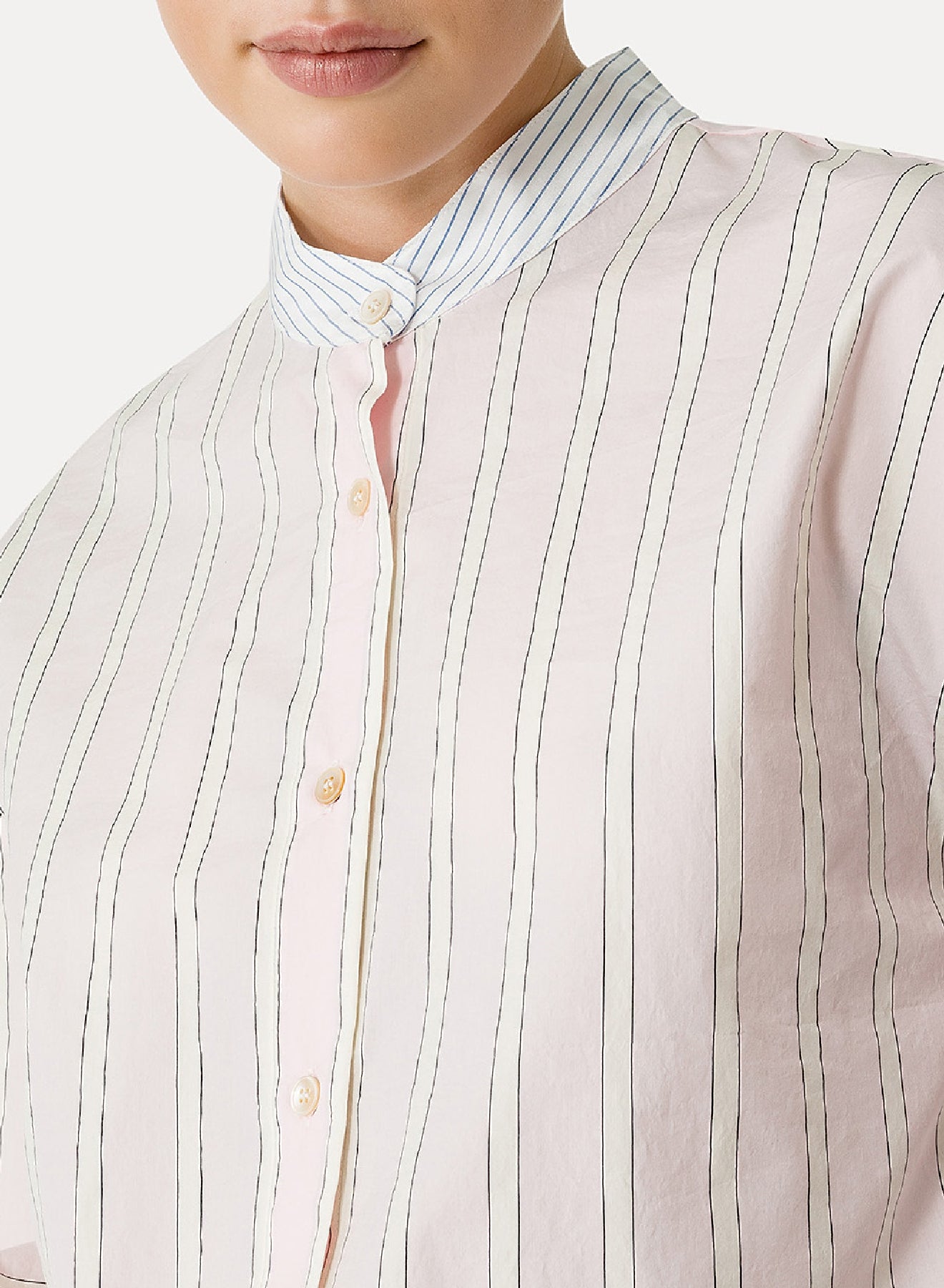Chemise tunisienne à rayures en soie - Petalo