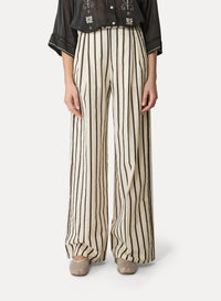 Pantalon à jambes larges à fines rayures - Orchidea