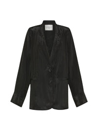 Oversized satin jacket - Black
