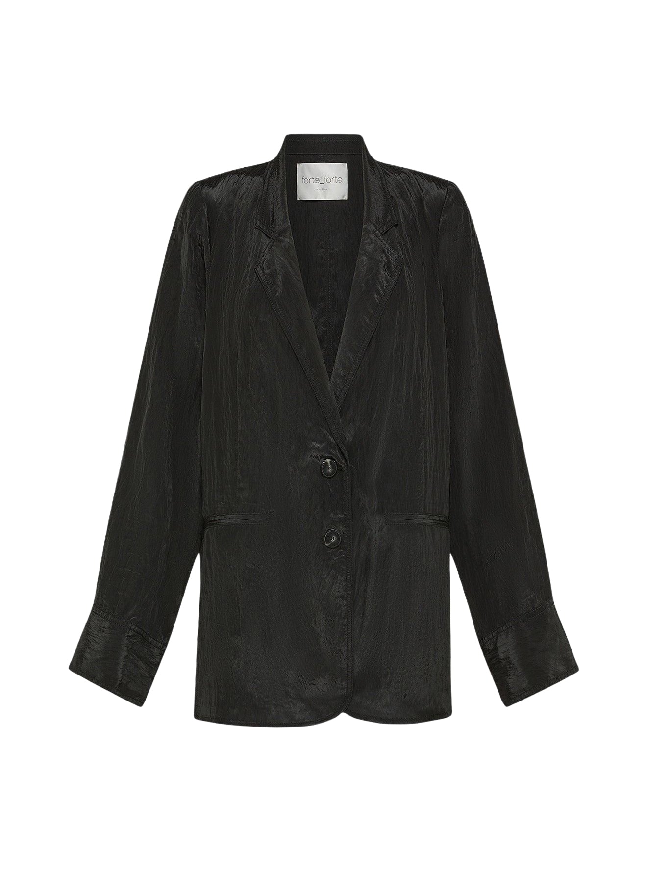Oversized satin jacket - Black