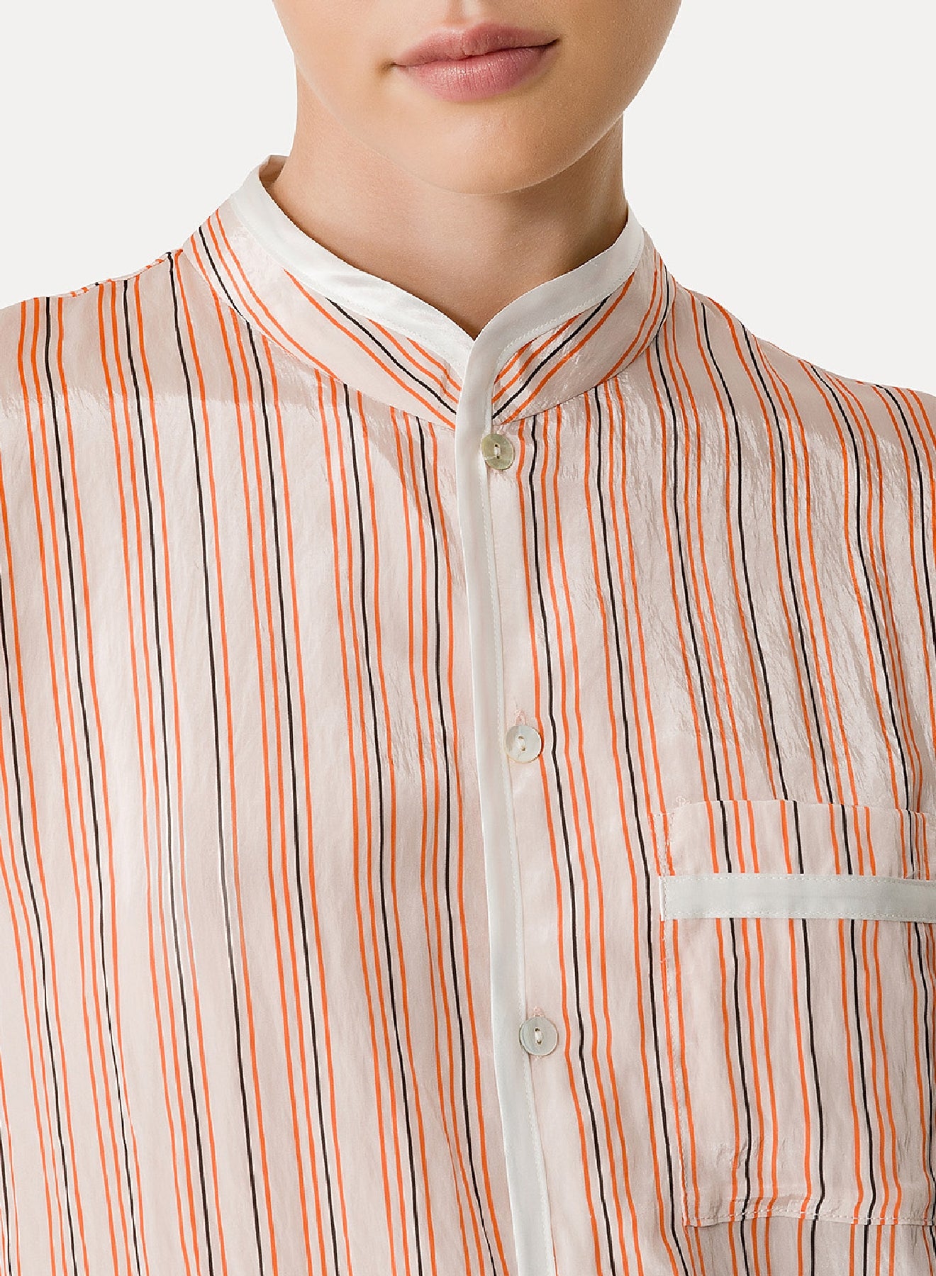 Chemise Mao à rayures en soie - Pistillo