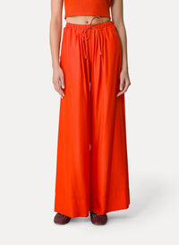 Pantalon avec cordon coulissant en soie - Papavero