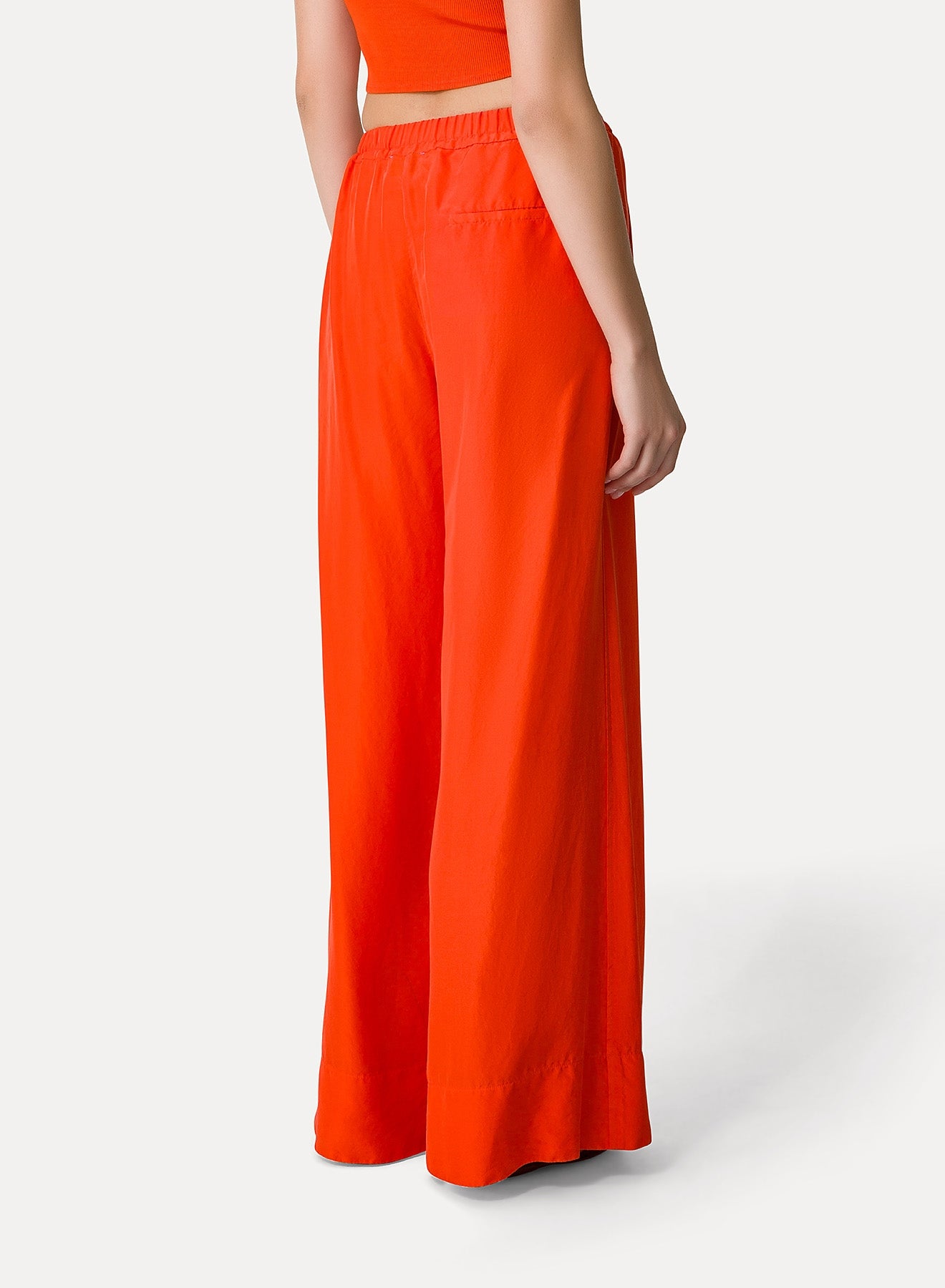 Pantalon avec cordon coulissant en soie - Papavero