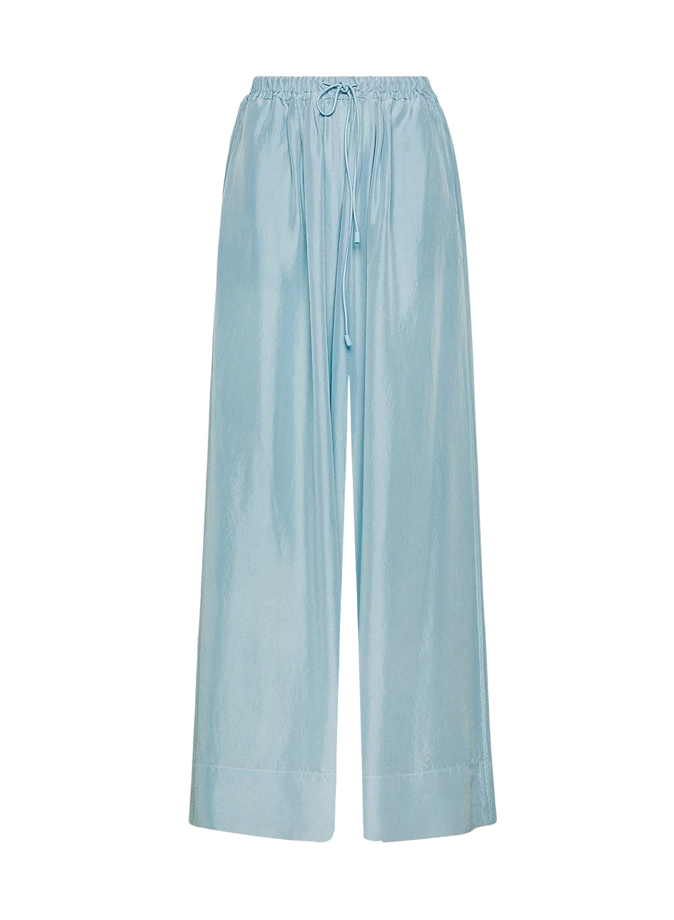Pantalon avec cordon coulissant en soie - Acqua