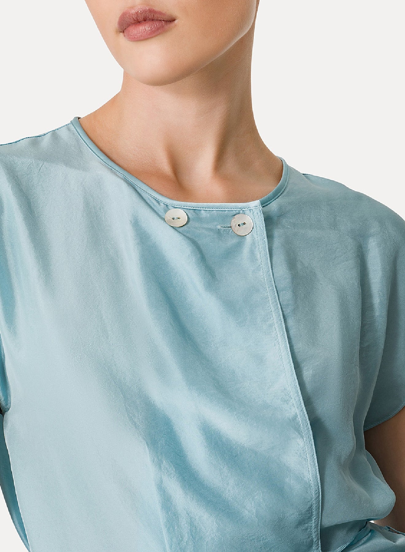 Top croisé en soie - Acqua