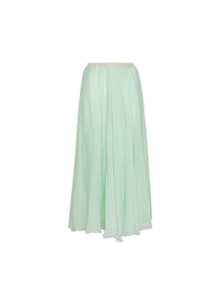 Jupe longue avec élastique à la taille en soie - Mint