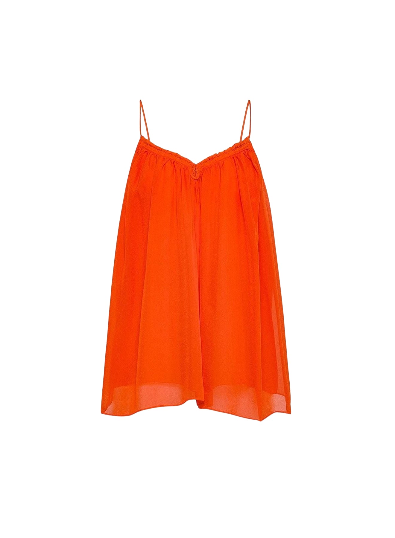 Silk blend round neck top - Papavero