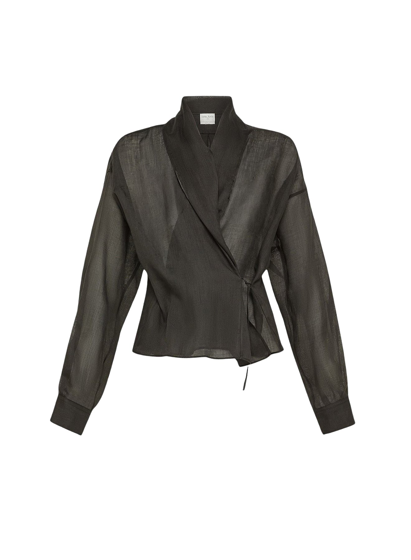 Linen double-breasted shirt - Black