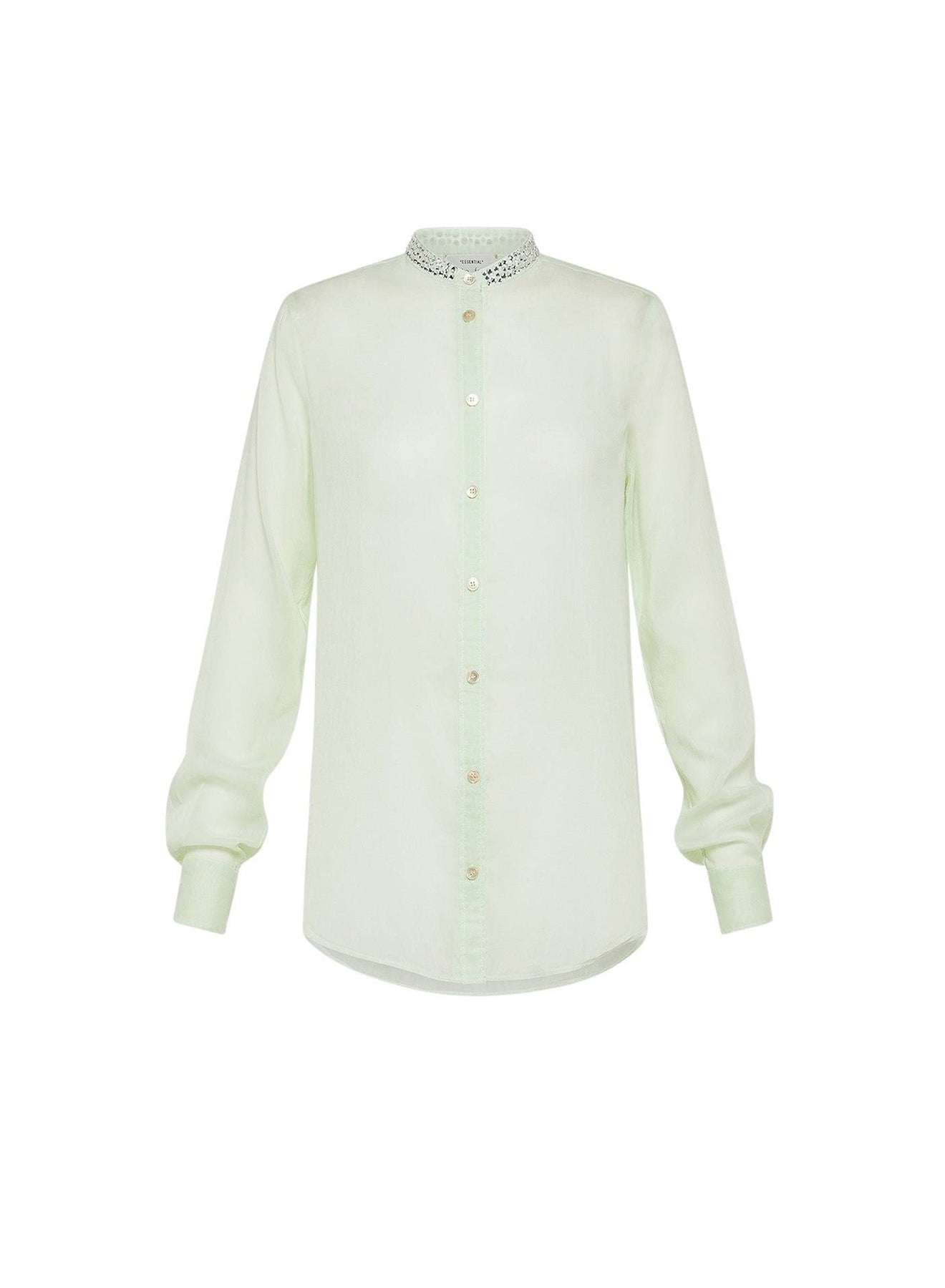 Shirt with tunisian collar - Mint