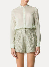 Shirt with tunisian collar - Mint