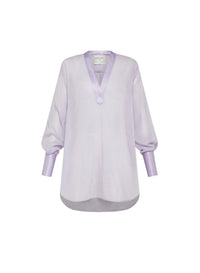 Chemise avec détails en soie mélangée - Lilac
