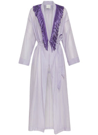 Linen fringed kimono - Lilac