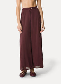 Flared trousers in linen - Black Orchid